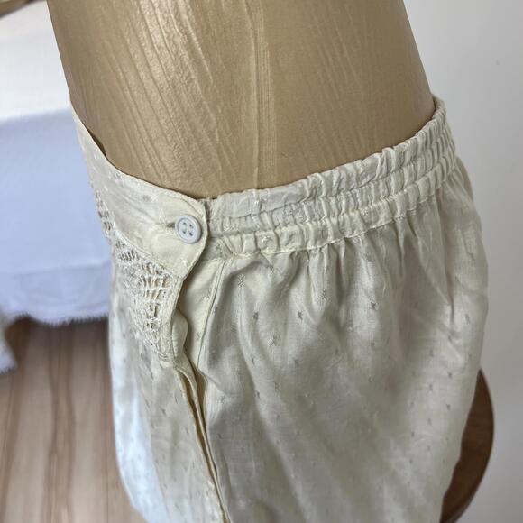 Vintage Bonjour Montreal Size Medium White Lace Shirt Pants Outift Coord Set - Picture 3 of 15